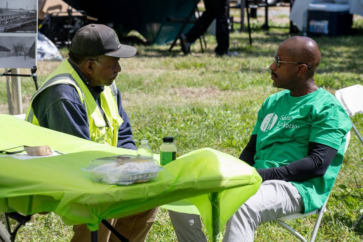 Community conversations at the Saint Luke's Foundation community barbeque.